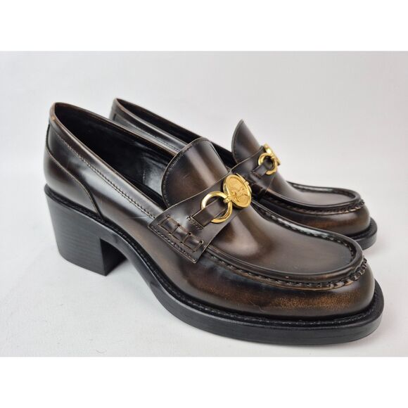 Chloe Shoes - Chloé Women's Oak Brown Dakota Patent Loafer Loafer Pumps Size 40 Chloe